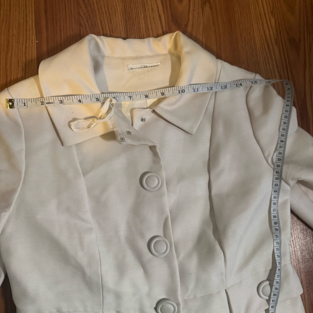 VTG 60’s Emma Domb California White Dress & Coat Set Size S Retro Classic Career - Picture 4 of 16